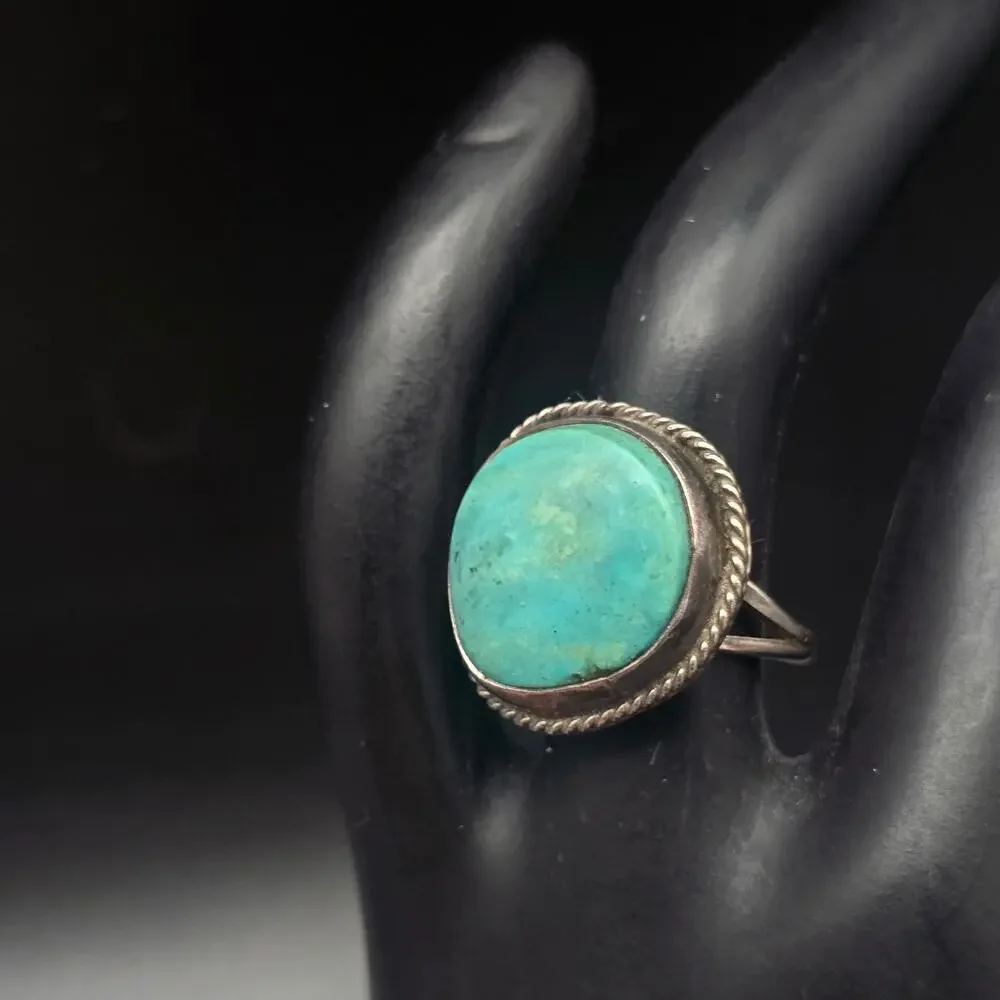 Native Sterling Silver Turquoise Ring Size 5